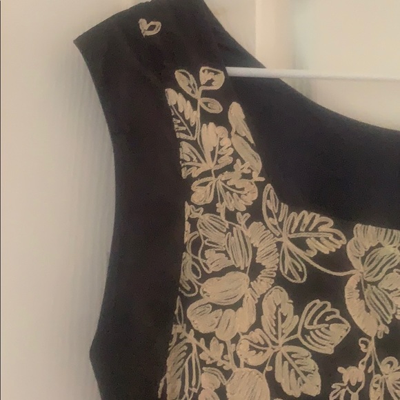 J.Crew Mirabel Black Ivory Embroidered Dress Sz 6 - Picture 8 of 10